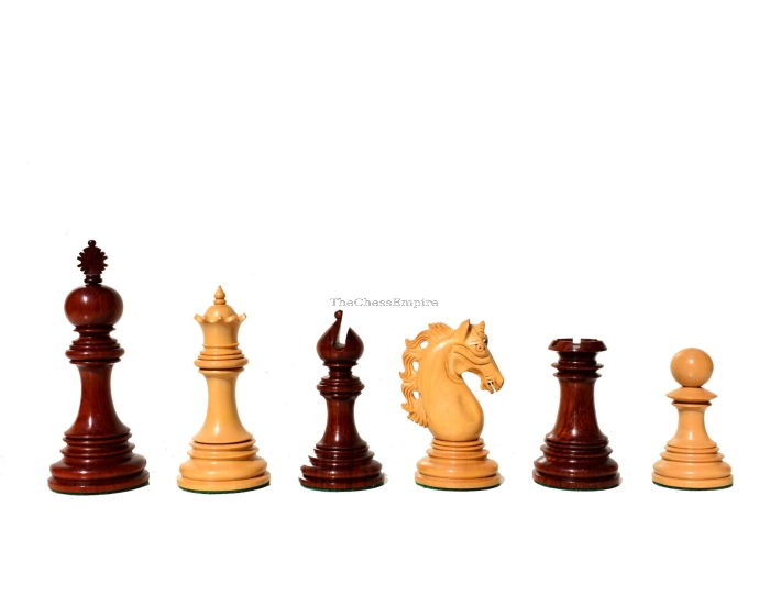 St Petersburg Series Chess pieces <br> Boxwood & Padauk <br> 4.4" King 
