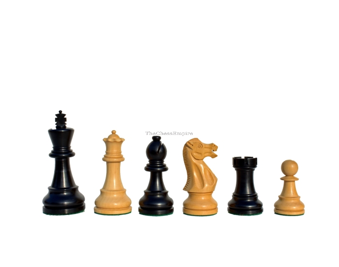 The Victor Series Chess Pieces<br> Boxwood & Ebonized <br> 4" King