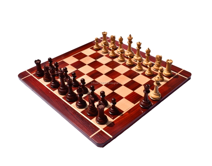 The Sultan Series Chess Set <br> Boxwood & Padauk <br> 4.4" King with 2.25" Chess board