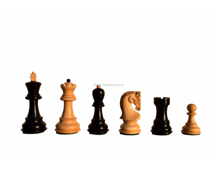 Yugoslavia Series Chess Pieces <br> Boxwood & Ebonized <br> 3" King 