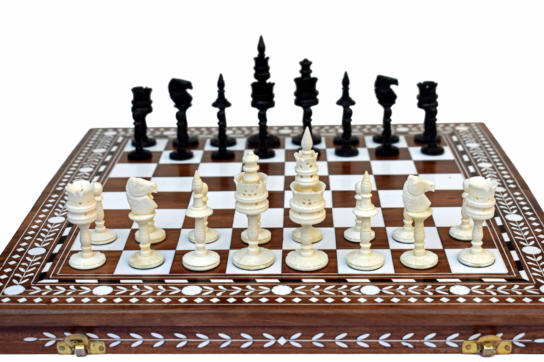 The Heritage Foldable handcrafted Chess Board , Sheesham wood with Rare  Inlay workmanship