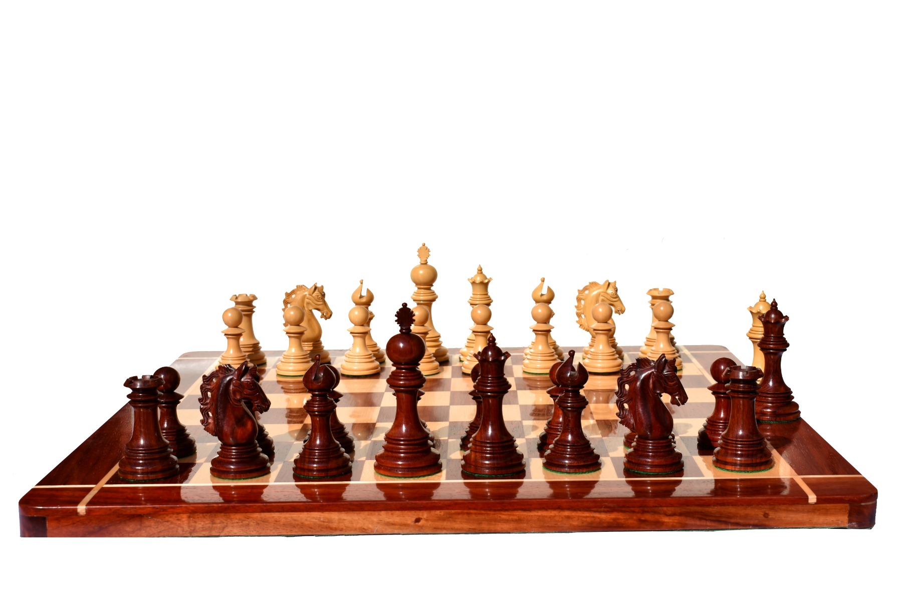 The Kings Crown Series Chess Pieces Boxwood & Padauk 4.25 King