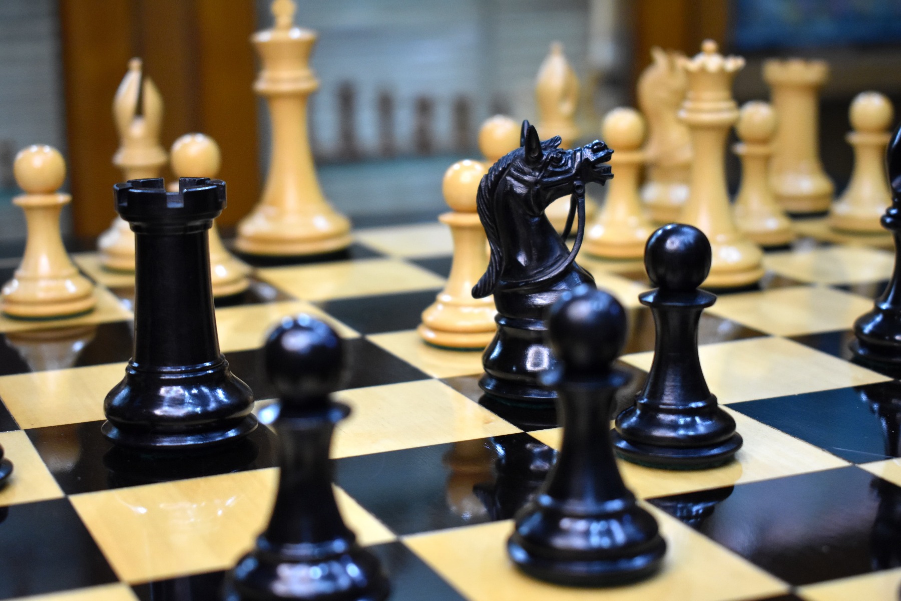 Antarctica Series Chess Pieces <br> Boxwood & Ebony <br> 4" King-3032 Antarctica Series Chess Pieces Boxwood & Ebony 4" King-3032