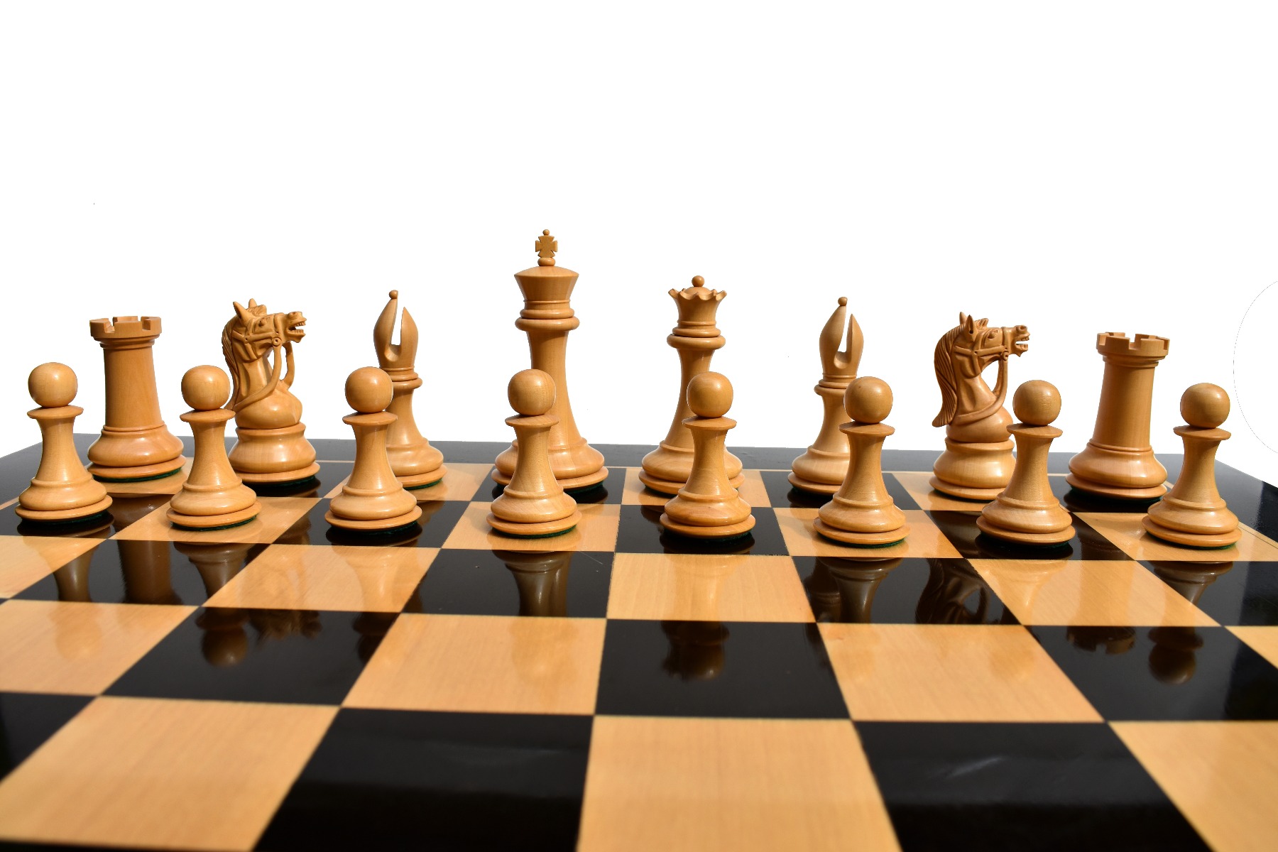 Antarctica Series Chess Pieces <br> Boxwood & Ebony <br> 4" King-3021 Antarctica Series Chess Pieces Boxwood & Ebony 4" King-3021