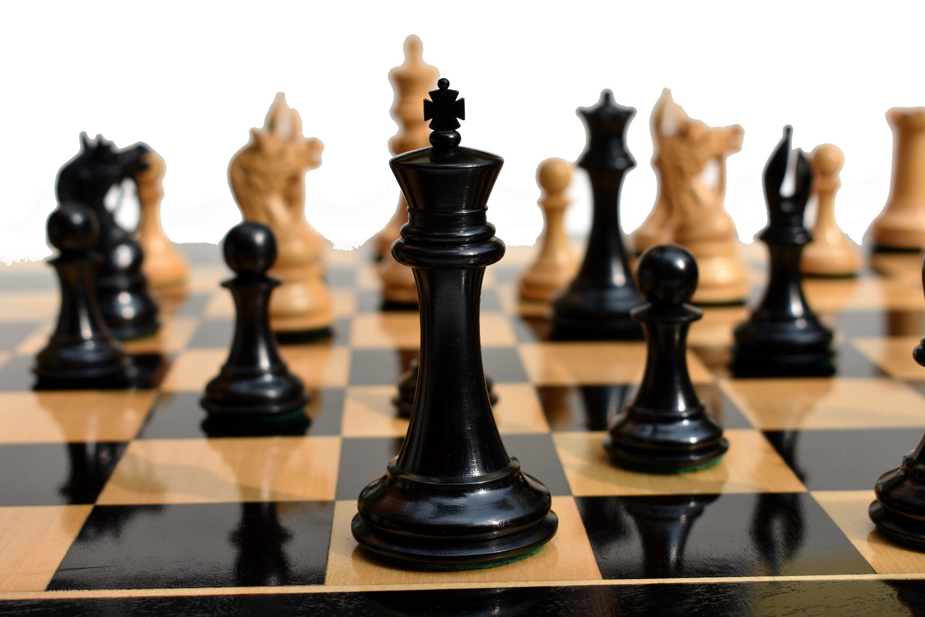Antarctica Series Chess Pieces <br> Boxwood & Ebony <br> 4" King-3026 Antarctica Series Chess Pieces Boxwood & Ebony 4" King-3026