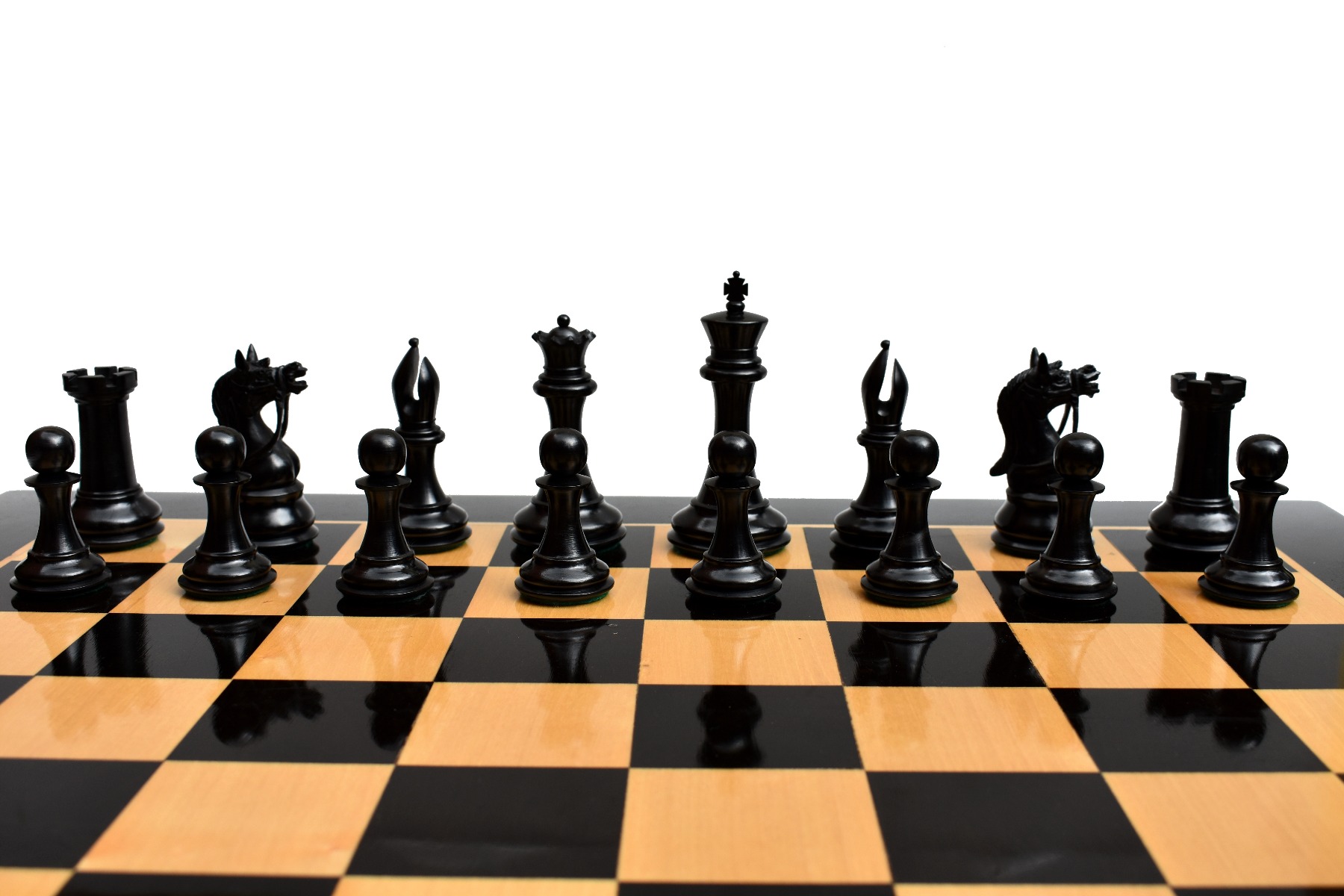 Antarctica Series Chess Pieces <br> Boxwood & Ebony <br> 4" King-3023 Antarctica Series Chess Pieces Boxwood & Ebony 4" King-3023