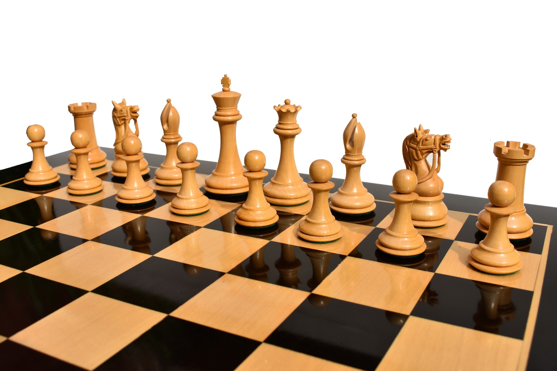 Antarctica Series Chess Pieces <br> Boxwood & Ebony <br> 4" King-3022 Antarctica Series Chess Pieces Boxwood & Ebony 4" King-3022