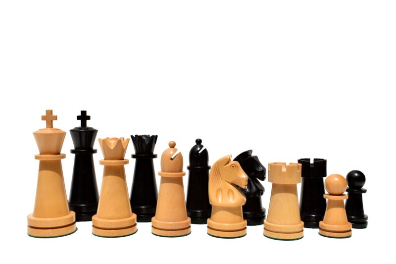 Magnus Carlsen Series Chess Pieces Boxwood & Ebonized 3.75" King-0