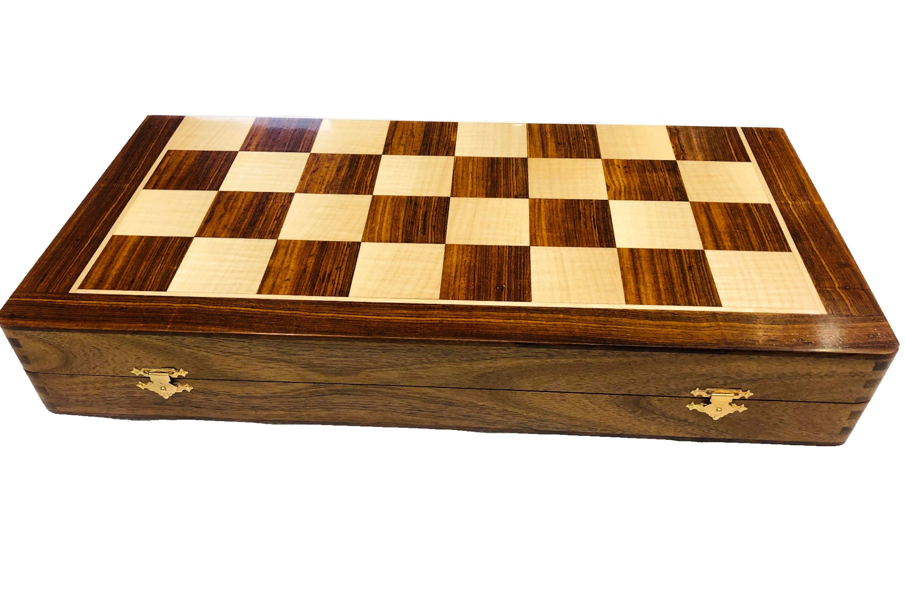 The Parker Burnt Series Chess Set Boxwood Burnt Pieces 3.75" King with 1.75" Square Folding Chess Board-1810