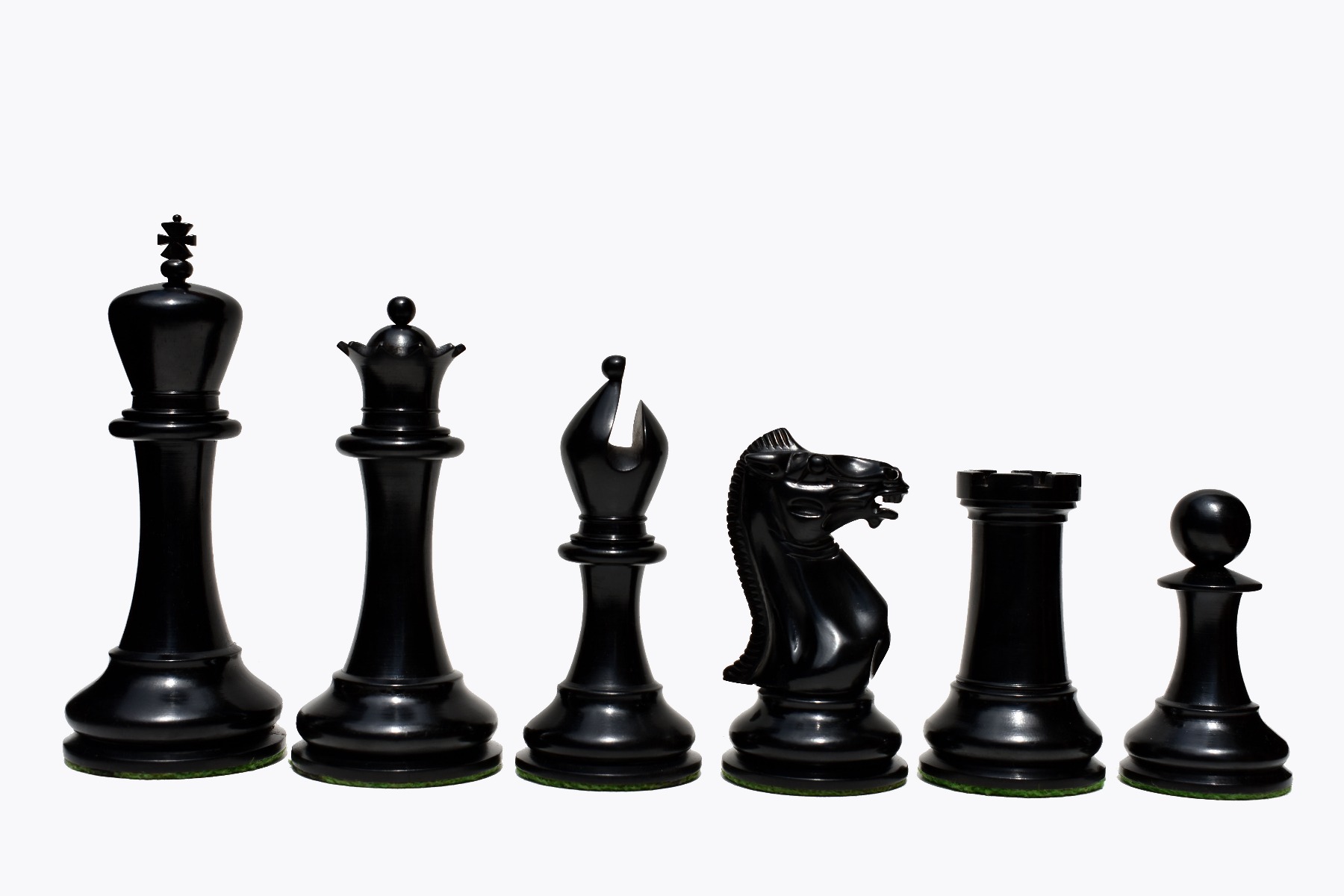 Jaques Staunton 1849 Series Chess Pieces <br> Antiqued Boxwood & Ebony <br> 4.4" King-2183 Jaques Staunton 1849 Series Chess Pieces Antiqued Boxwood & Ebony 4.4" King-2183