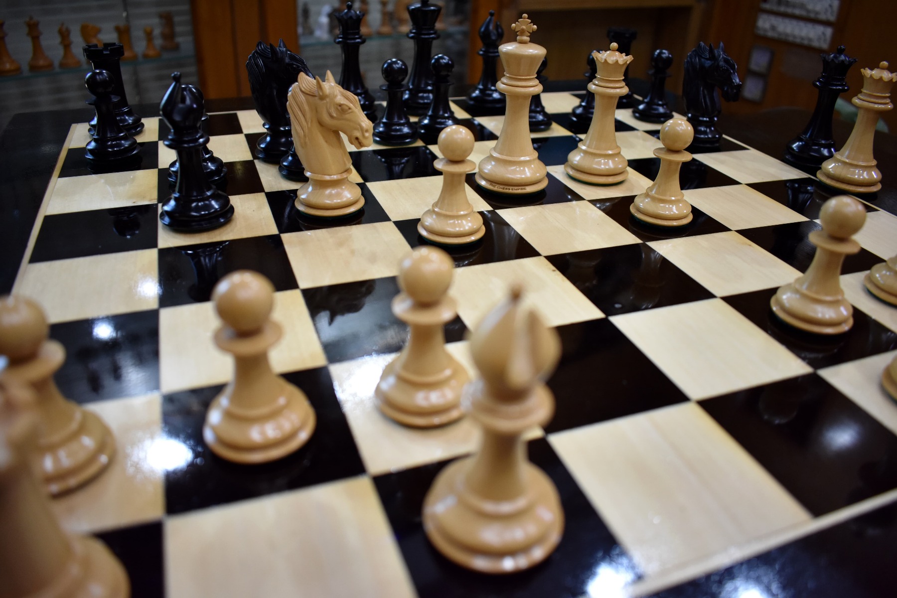 Ambassador Series Chess Pieces <br> Boxwood & Ebony <br> 3.75" King-3052 Ambassador Series Chess Pieces Boxwood & Ebony 3.75" King-3052