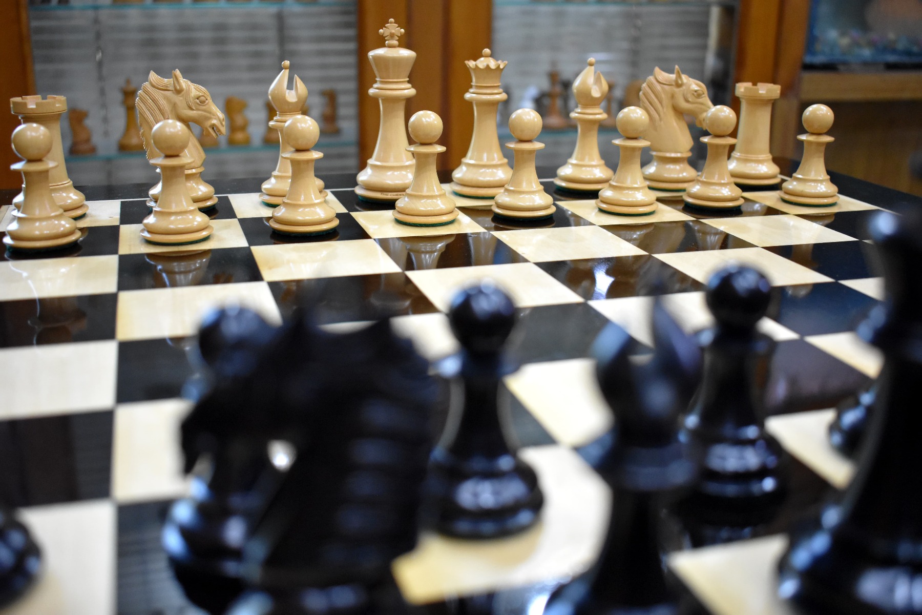 Ambassador Series Chess Pieces <br> Boxwood & Ebony <br> 3.75" King-3054 Ambassador Series Chess Pieces Boxwood & Ebony 3.75" King-3054