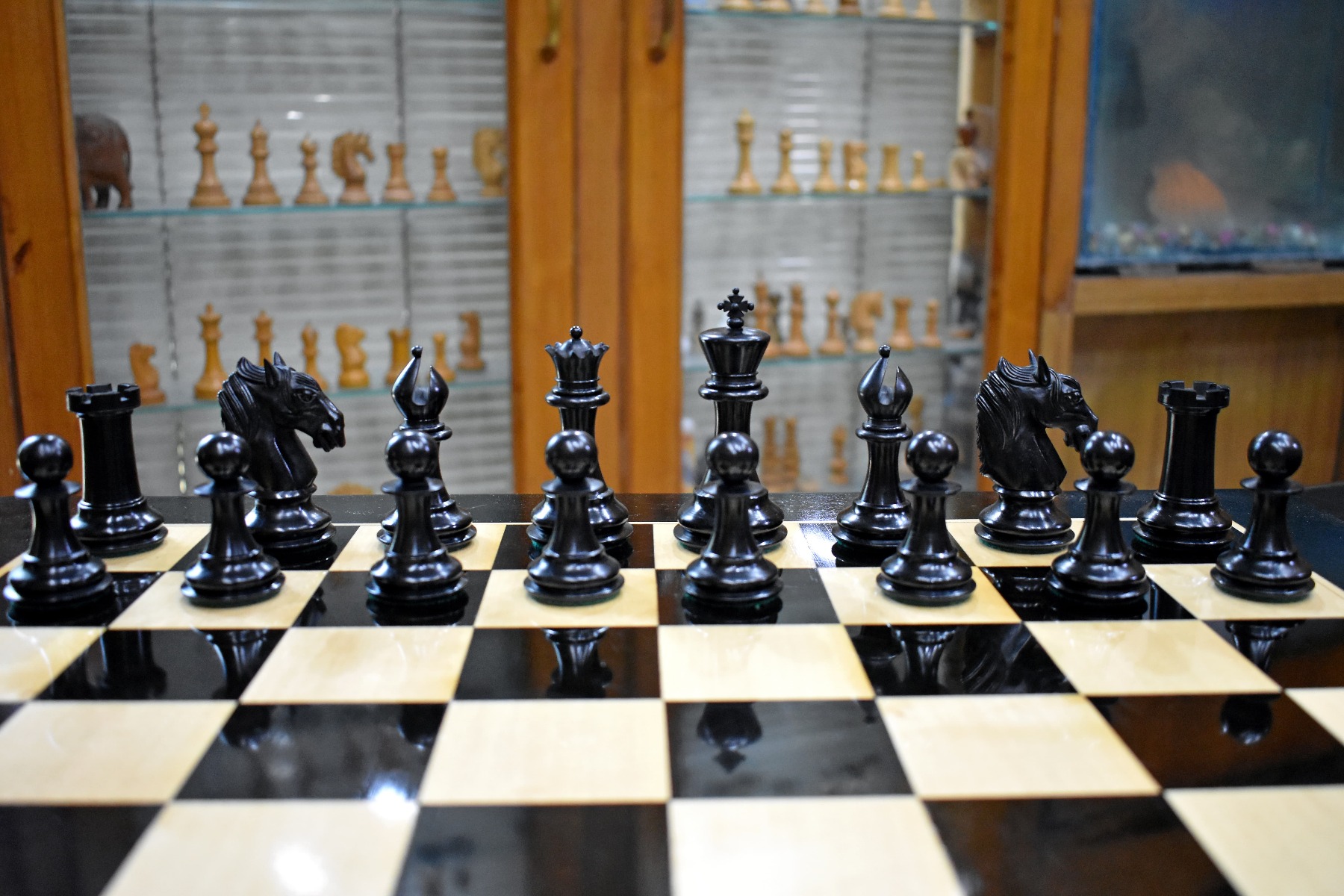 Ambassador Series Chess Pieces <br> Boxwood & Ebony <br> 3.75" King-3048 Ambassador Series Chess Pieces Boxwood & Ebony 3.75" King-3048