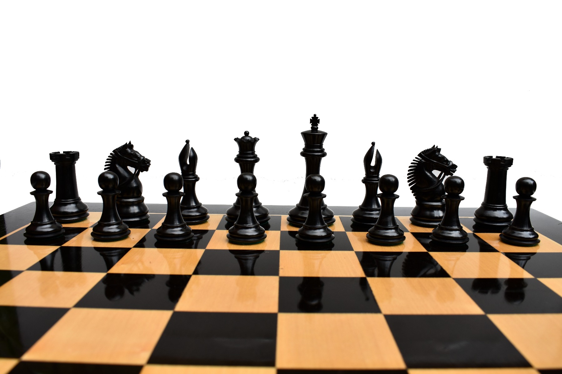 American Staunton Chess Pieces Boxwood & Ebony 4" King-2845