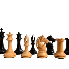 American Staunton Chess Pieces Boxwood & Ebony 4" King-0
