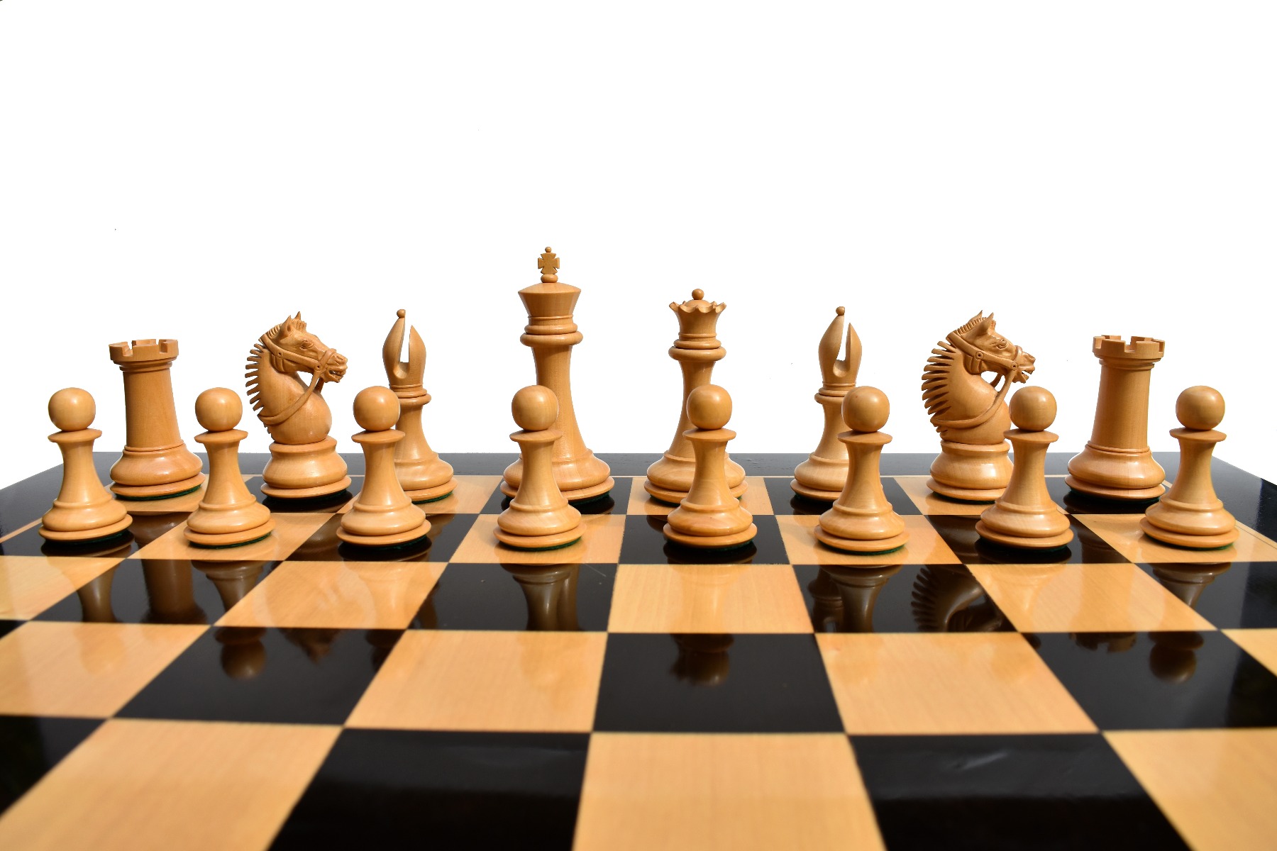 American Staunton Chess Pieces Boxwood & Ebony 4" King-2843