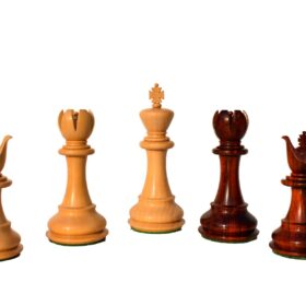 ArchBishop & Chancellor, Paker Bridle Series Chess Pieces Boxwood & Padauk Capablanca chess game 4.25" KIng-2964
