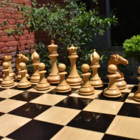 The Mustang Series Chess Pieces Boxwood & Ebony 4.4" King-2625