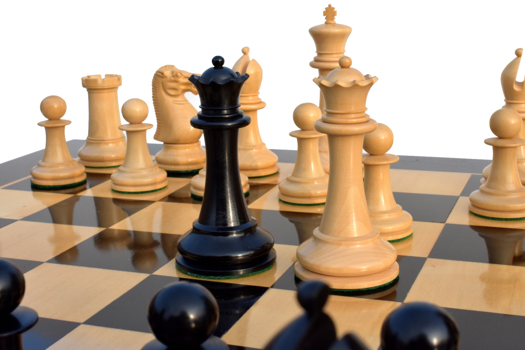 Anderssen Drop Jaw Chess Pieces Boxwood & Ebony 4.4" King-2036