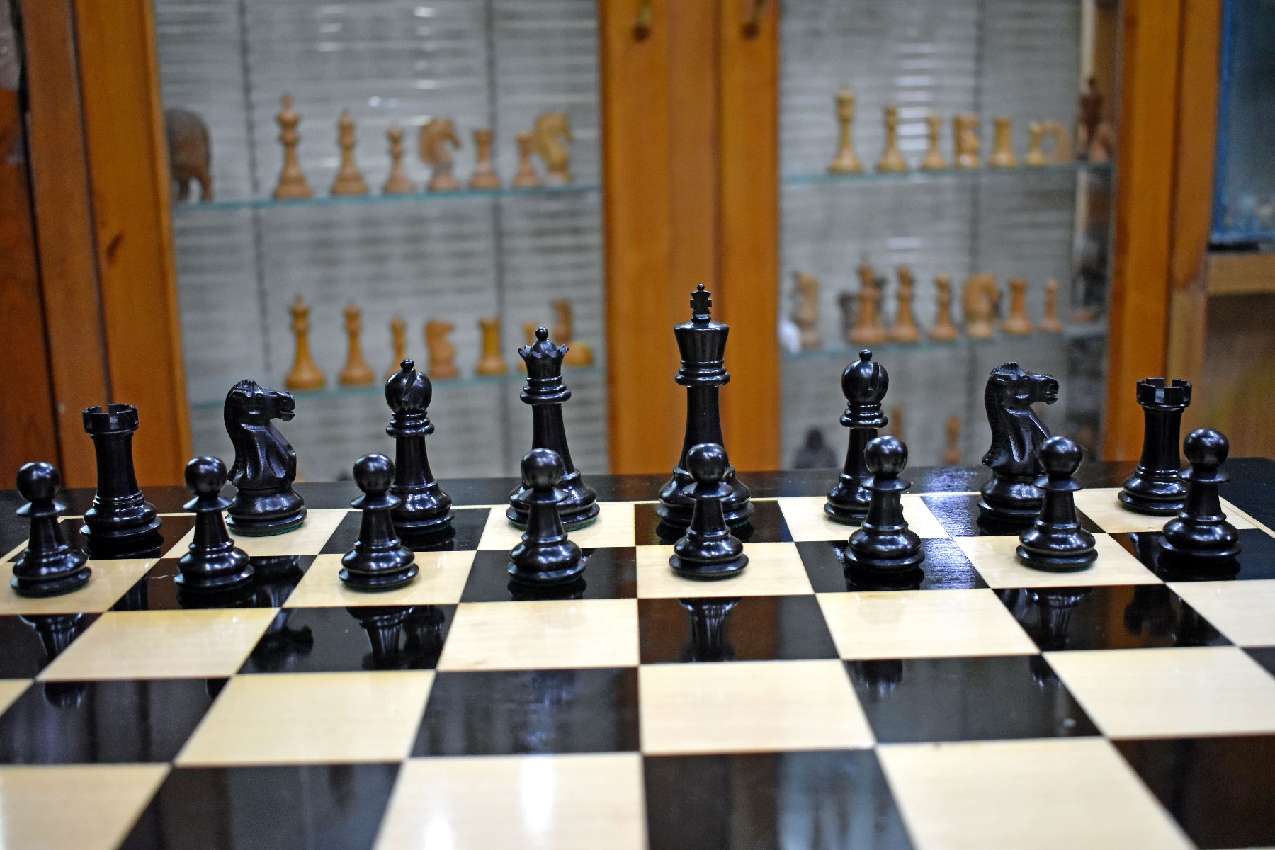 Fischer Spassky Series Chess PiecesBoxwood & Ebony 3.5" King.-1877