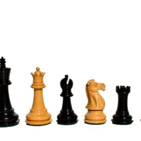 Fischer Spassky Series Chess PiecesBoxwood & Ebony 3.5" King.-0
