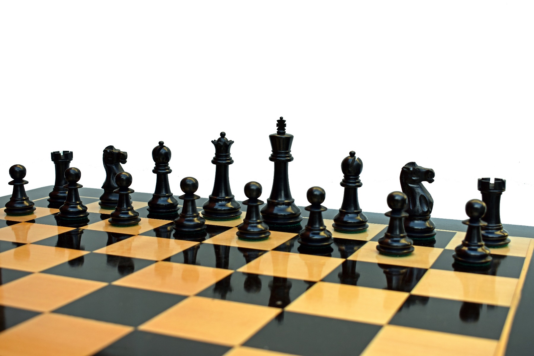 Fischer Spassky Series Chess PiecesBoxwood & Ebony 3.5" King.-1875