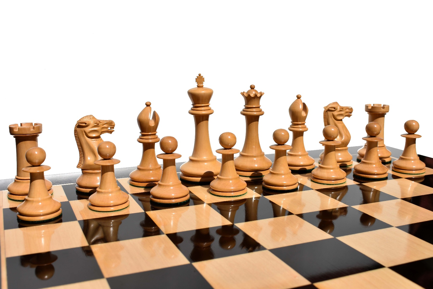 Hampshire Series Chess Pieces <br> Boxwood & Ebony <br> 4.4" King-2806 Hampshire Series Chess Pieces Boxwood & Ebony 4.4" King-2806