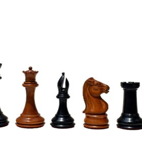 Jaques Morphy Style 1849 Cook Type Knight Chess Pieces Antiqued Boxwood & Ebony 4" KIng-2112