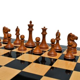 Jaques Morphy Style 1849 Cook Type Knight Chess Pieces Antiqued Boxwood & Ebony 4" KIng-2117