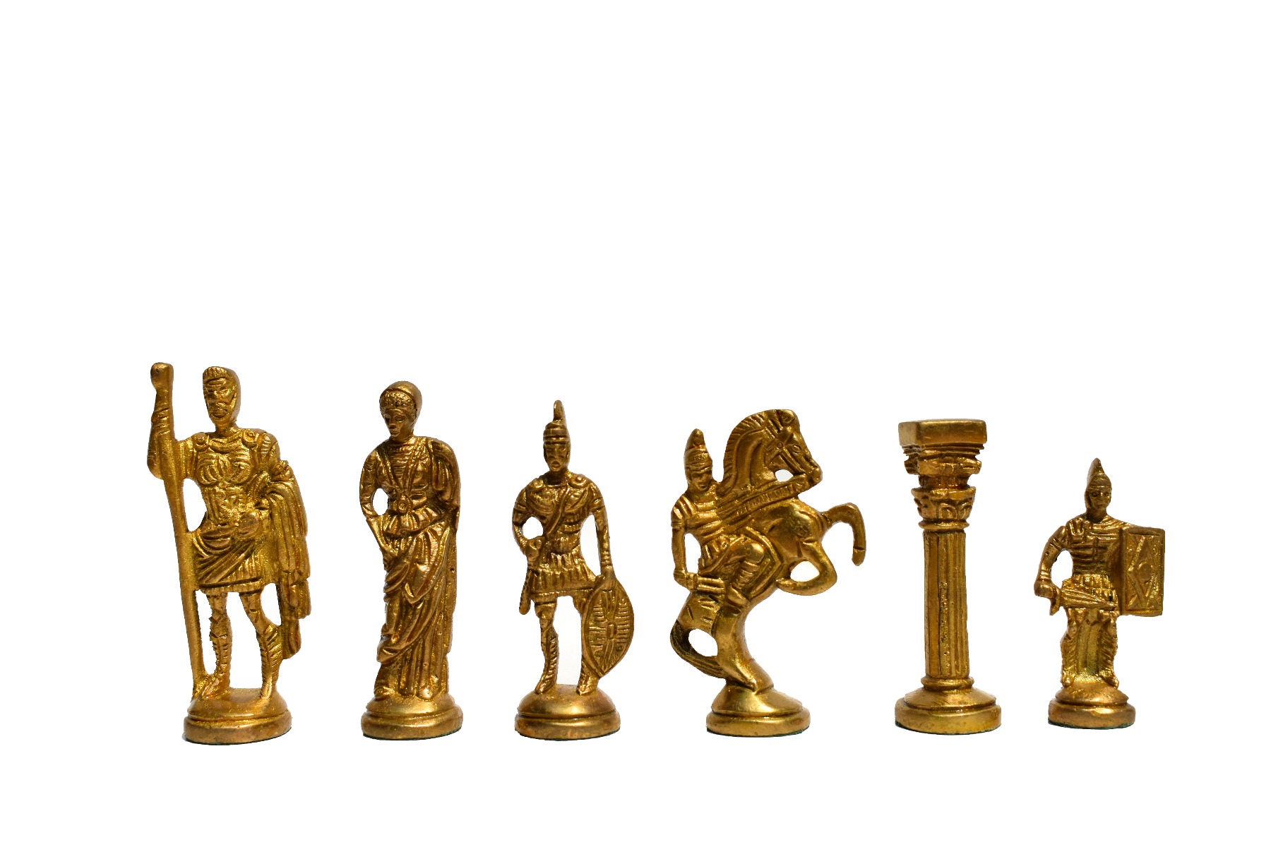 Roman Art Carved Solid Brass Chess Pieces Brass & copper Coated 3.25" Chess Pieces-3114