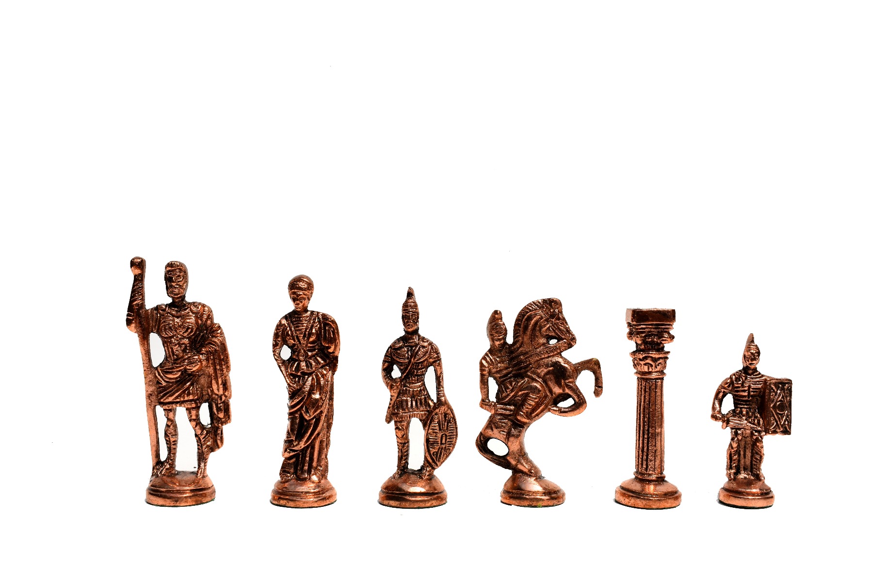 Roman Art Carved Solid Brass Chess Pieces Brass & copper Coated 3.25" Chess Pieces-3115