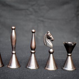 The Stamford Series Solid Brass Chess Pieces Antique & silver Coated 4.25" King-3145