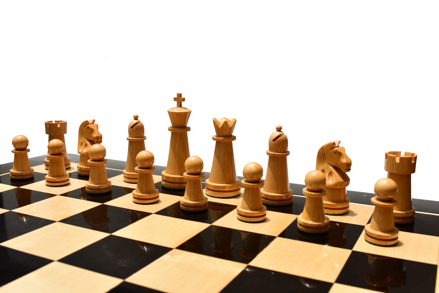 Magnus Carlsen Series Chess Pieces<br> Boxwood & Red Lacquered<br> 3.75" King-2340 Magnus Carlsen Series Chess Pieces Boxwood & Red Lacquered 3.75" King-2340