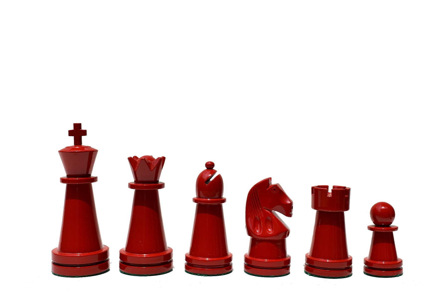 Magnus Carlsen Series Chess Pieces<br> Boxwood & Red Lacquered<br> 3.75" King-2338 Magnus Carlsen Series Chess Pieces Boxwood & Red Lacquered 3.75" King-2338