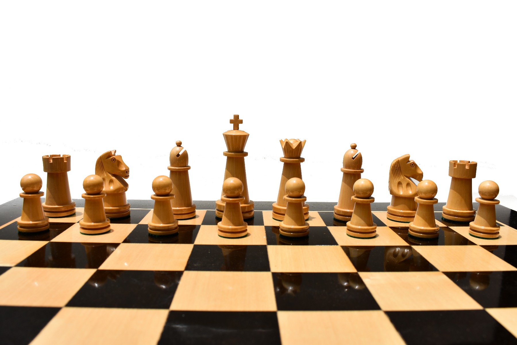 Magnus Carlsen Series Chess Pieces<br> Boxwood & Red Lacquered<br> 3.75" King-2339 Magnus Carlsen Series Chess Pieces Boxwood & Red Lacquered 3.75" King-2339