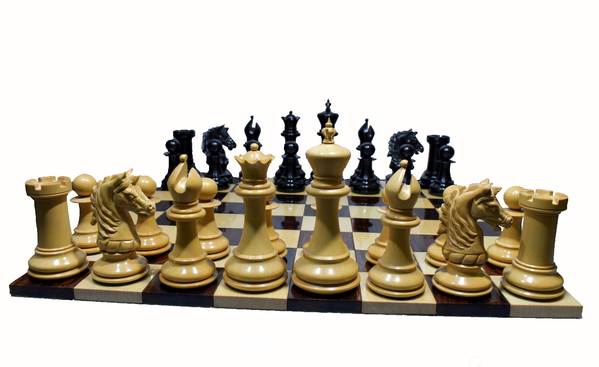 Sebastian Series Chess Pieces Matte Finish <br> Boxwood & Ebony <br> 4.4" King-2691 Sebastian Series Chess Pieces Matte Finish Boxwood & Ebony 4.4" King-2691