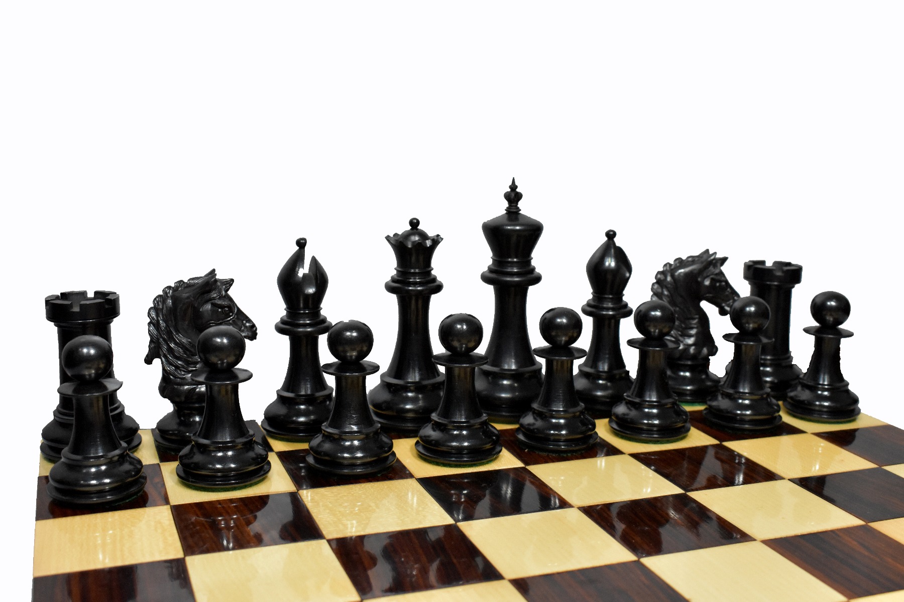 Sebastian Series Chess Pieces Matte Finish <br> Boxwood & Ebony <br> 4.4" King-2688 Sebastian Series Chess Pieces Matte Finish Boxwood & Ebony 4.4" King-2688