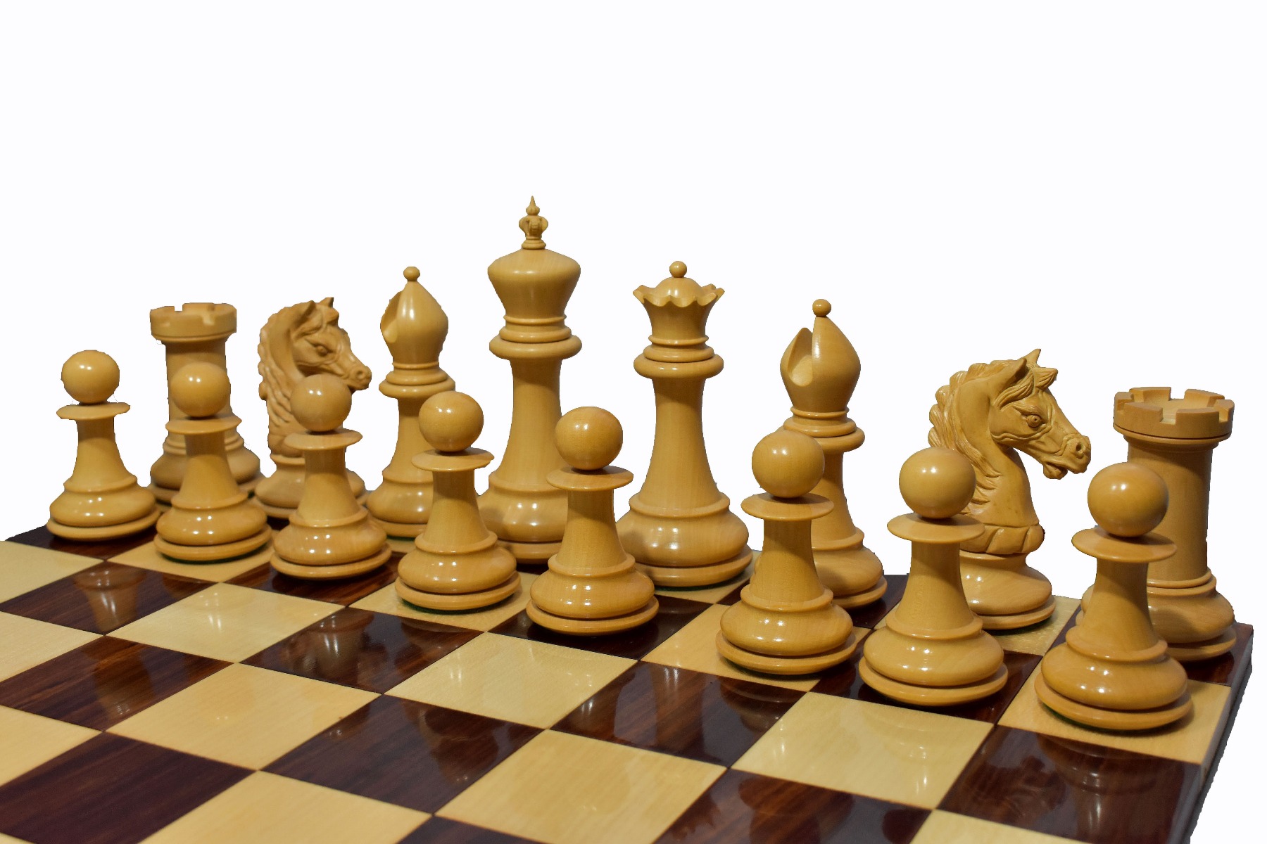 Sebastian Series Chess Pieces Matte Finish <br> Boxwood & Ebony <br> 4.4" King-2687 Sebastian Series Chess Pieces Matte Finish Boxwood & Ebony 4.4" King-2687