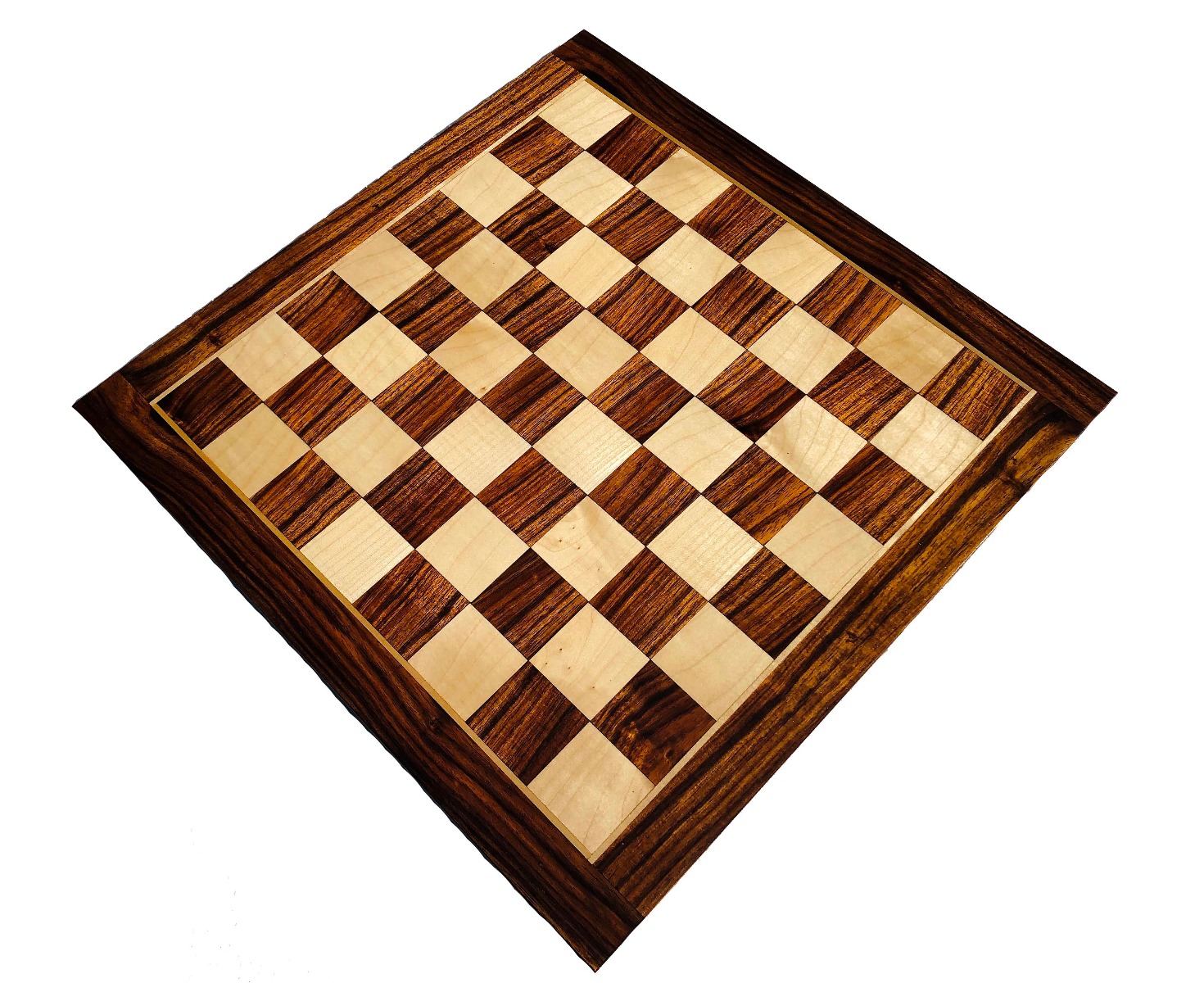 Tournament Series Flat Chess Board <br> Maple & Albizia Wood-0 Tournament Series Flat Chess Board Maple & Albizia Wood-0
