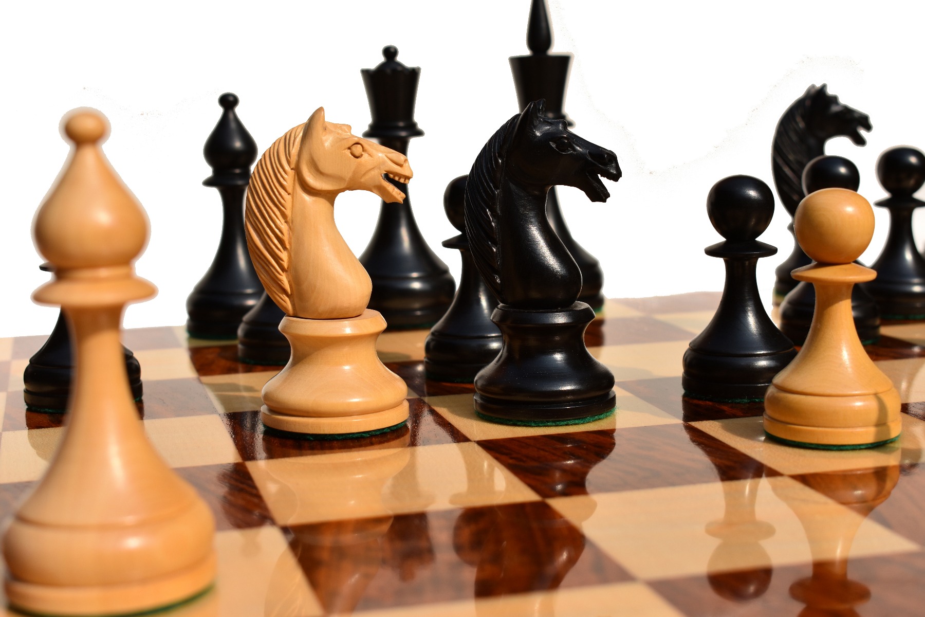 USSR Timeless Series Chess Pieces <br>Boxwood & Ebonized <br> 4.75" King-2194 USSR Timeless Series Chess Pieces Boxwood & Ebonized 4.75" King-2194