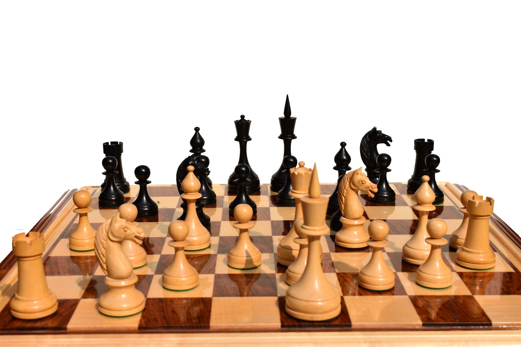 USSR Timeless Series Chess Pieces <br>Boxwood & Ebonized <br> 4.75" King-2196 USSR Timeless Series Chess Pieces Boxwood & Ebonized 4.75" King-2196