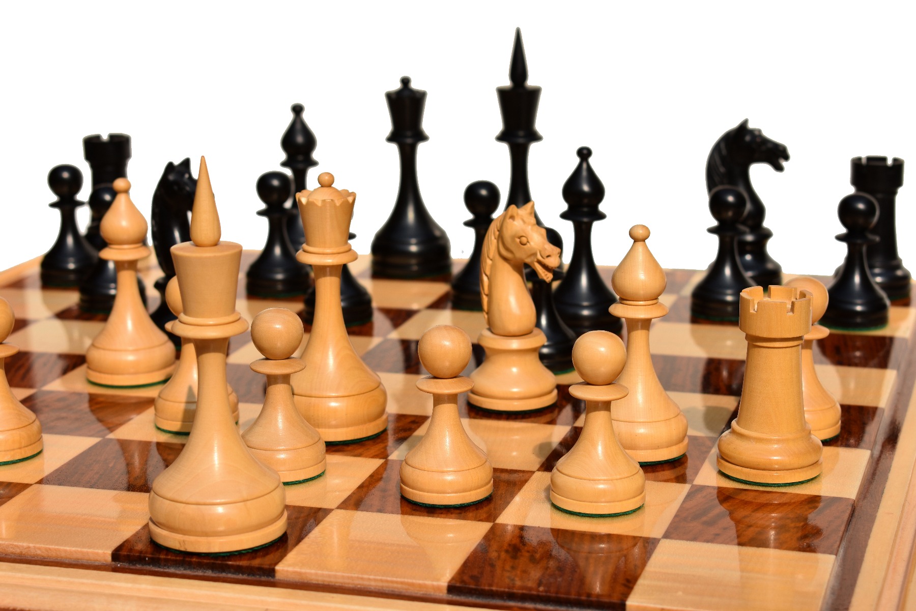 USSR Timeless Series Chess Pieces <br>Boxwood & Ebonized <br> 4.75" King-2197 USSR Timeless Series Chess Pieces Boxwood & Ebonized 4.75" King-2197