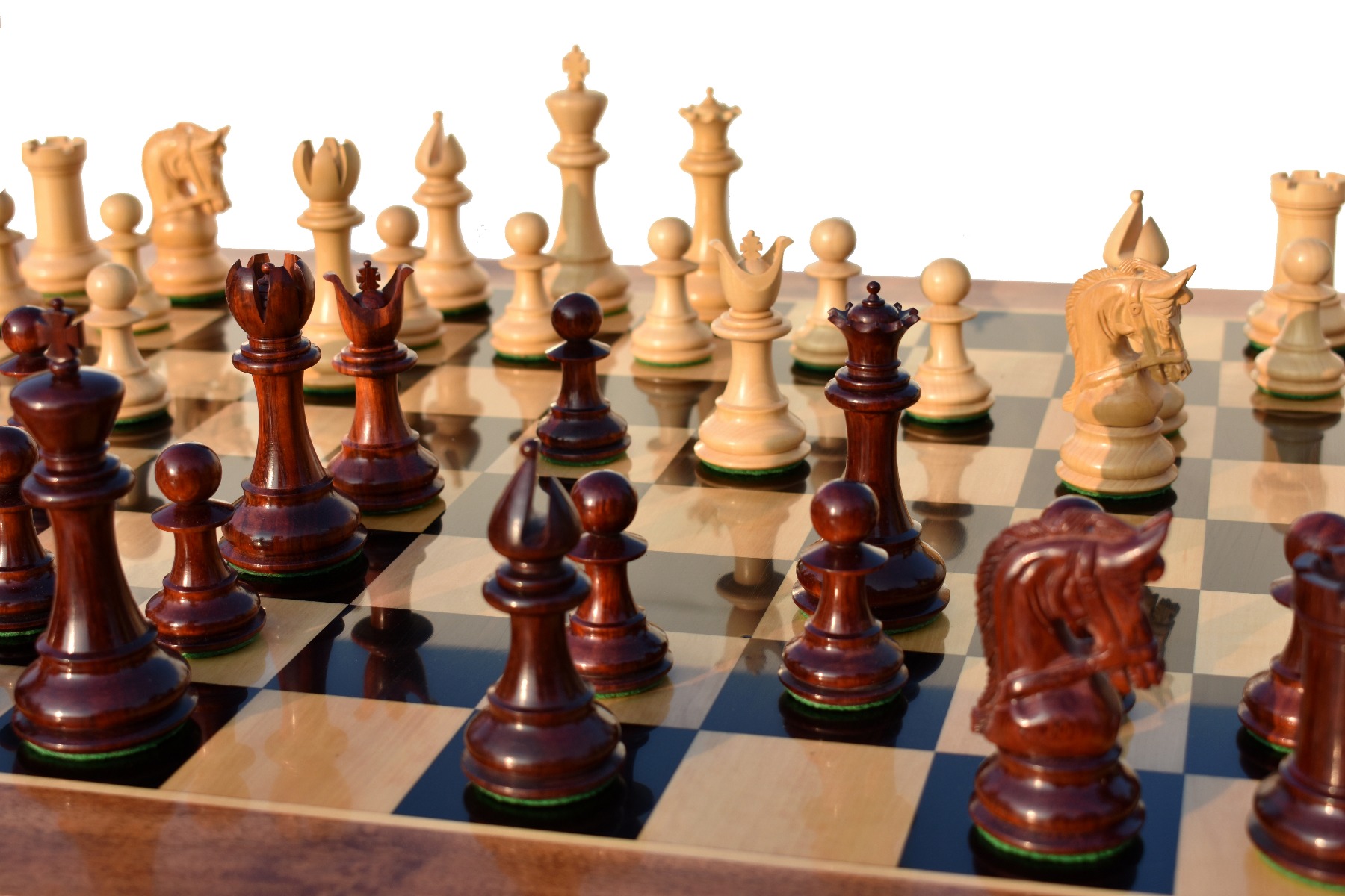 Archbishop & Chancellor ,Capablanca Chess Game,The Parker Bridle Series Boxwood & Padauk 4.25" King with 2.25" Square Collector Series 10x10 Chess Board -4061