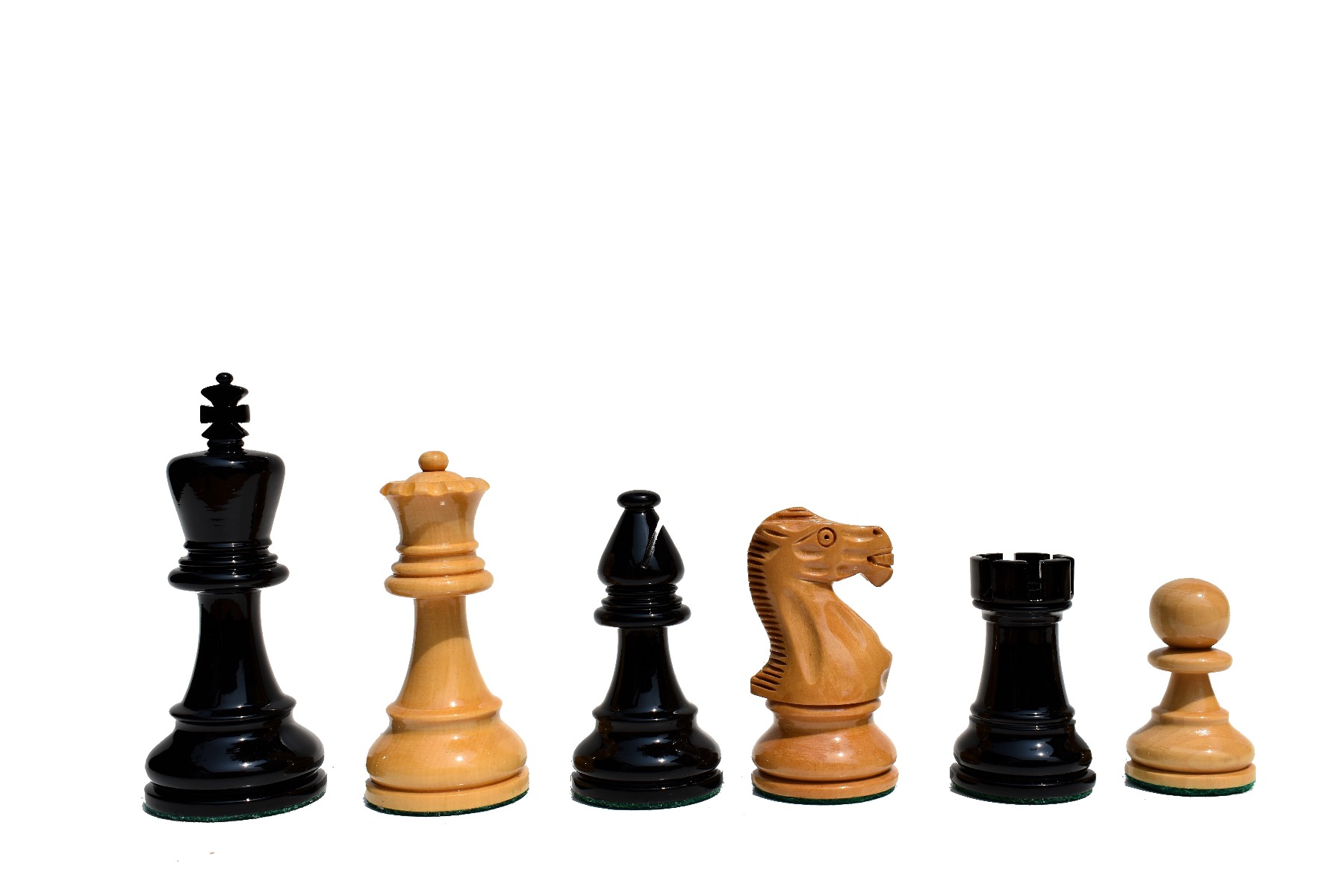 AIW-350 Series Chess Set Boxwood Lacquered & Black Lacquered 3.75" King with 2" Square Tournament Chess Board-3981