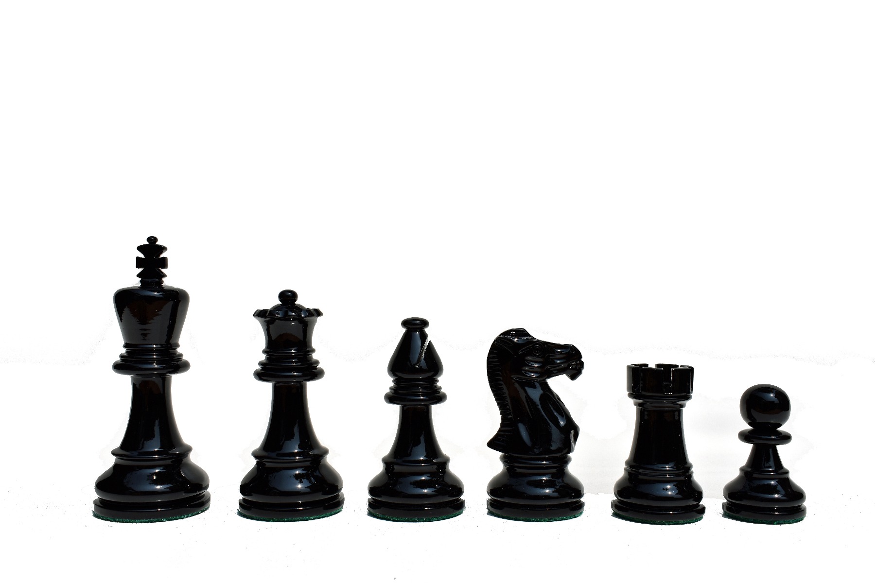 AIW-350 Series Chess Set Boxwood Lacquered & Black Lacquered 3.75" King with 2" Square Tournament Chess Board-3983