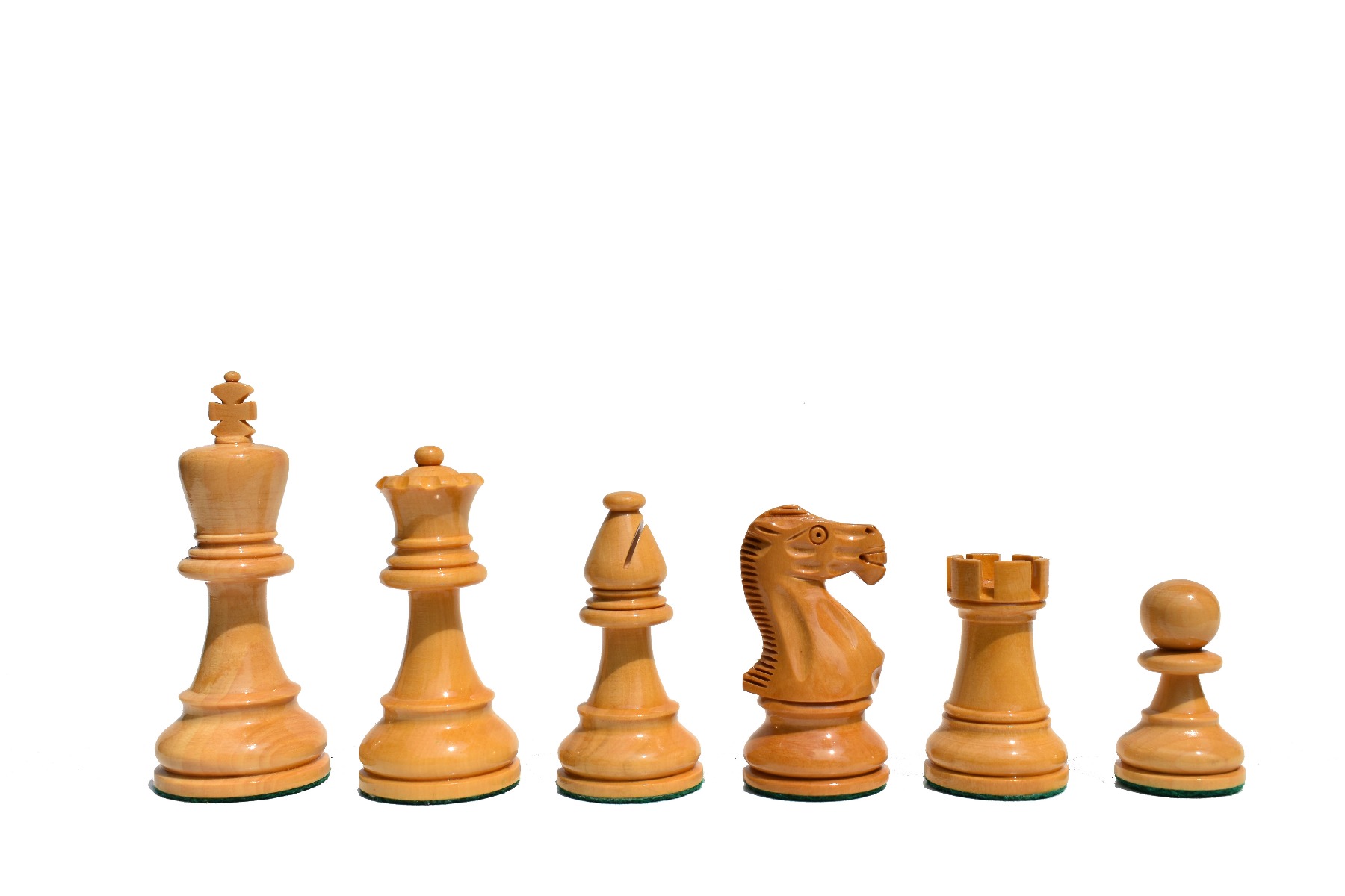 AIW-350 Series Chess Set Boxwood Lacquered & Black Lacquered 3.75" King with 2" Square Tournament Chess Board-3982