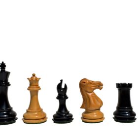 The Windsor Series Chess Set Boxwood & Ebony 3.5" King with 2" Square Tournament Series Chess Board-4123