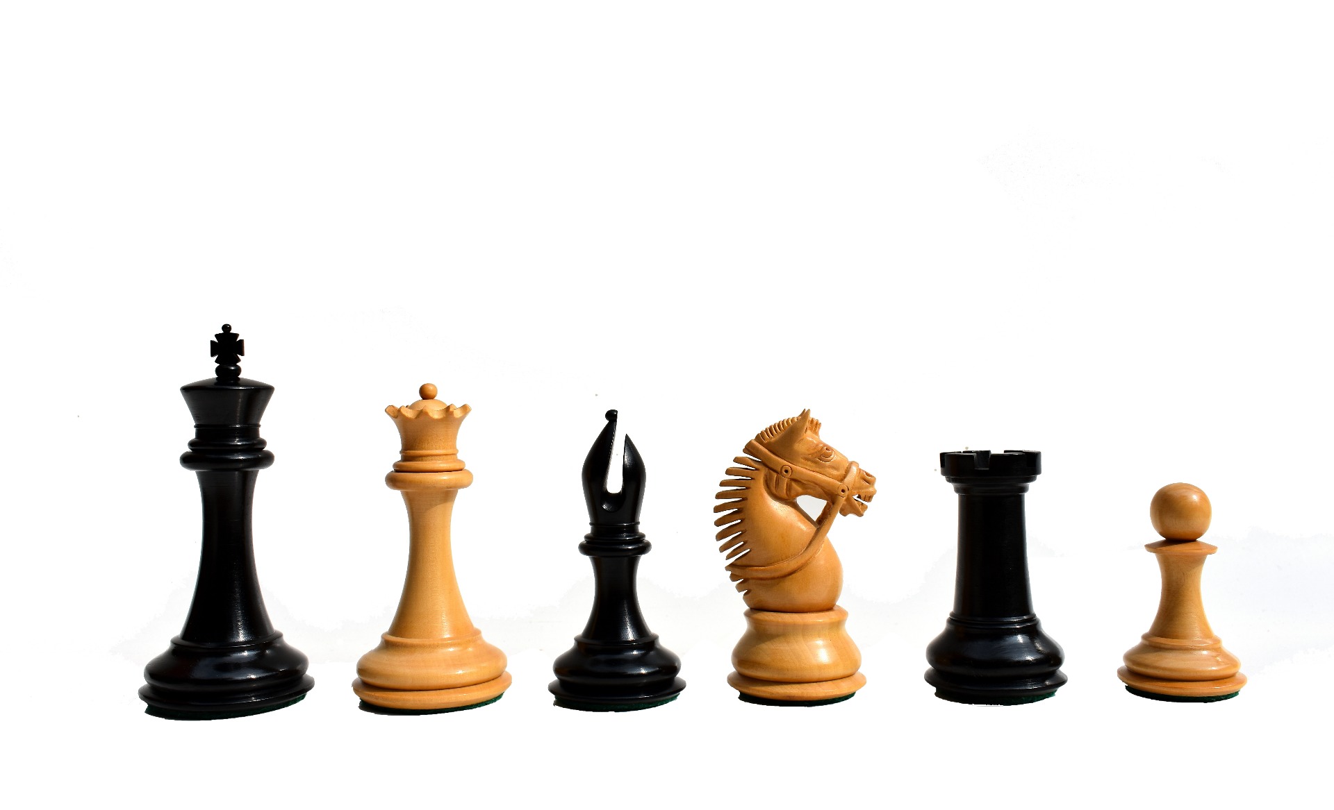 American Staunton Chess Set <br> Boxwood & Ebony <br> 4" KIng with 2.25" Square Tournament Series Chess Board-3872 American Staunton Chess Set Boxwood & Ebony 4" KIng with 2.25" Square Tournament Series Chess Board-3872