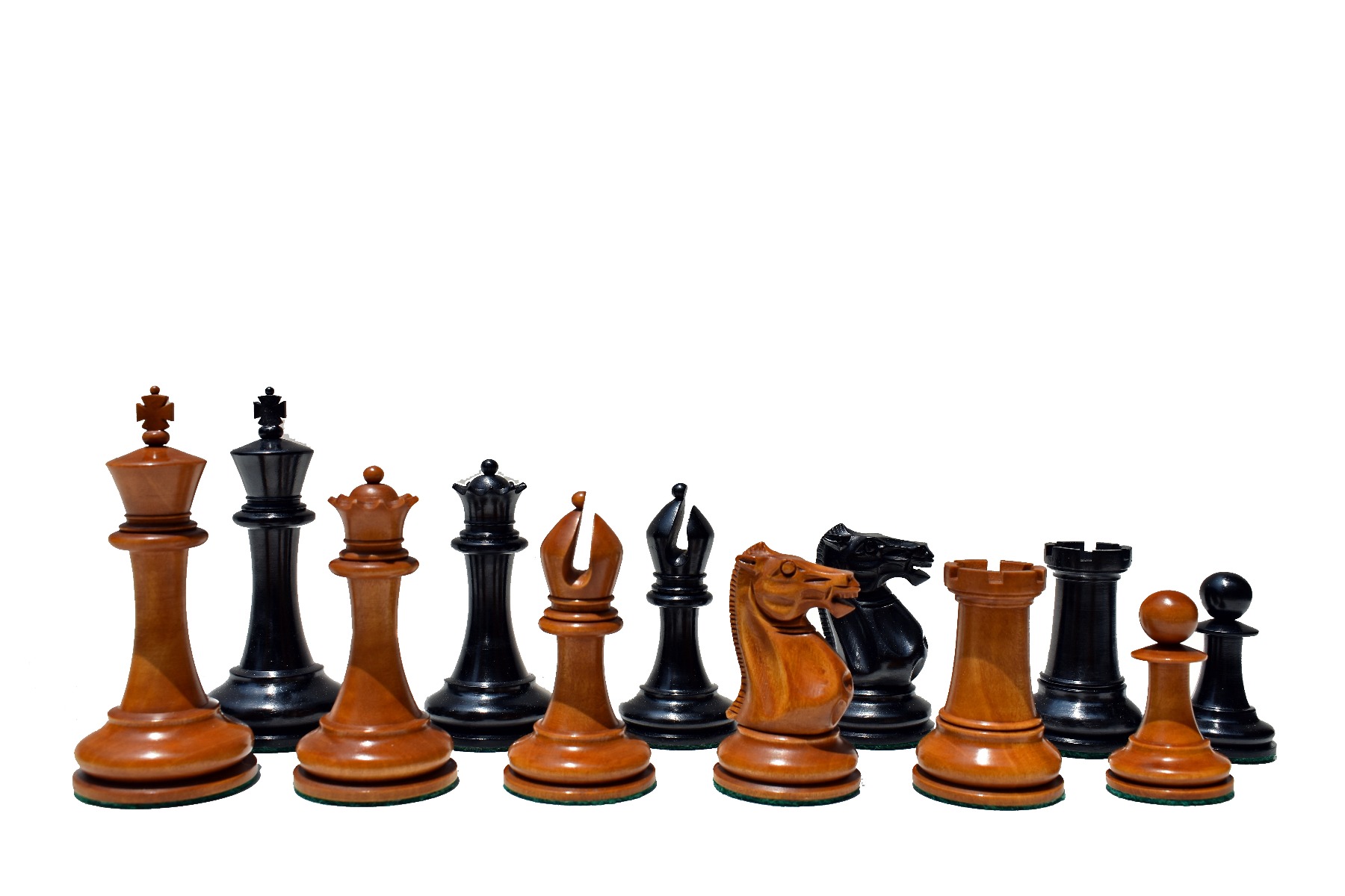 1853 Jaques Paulsen Series Reproduction Chess Set Antiqued Boxwood & Ebony 3.5" King with 2" Square Jaques Chess Board-3944