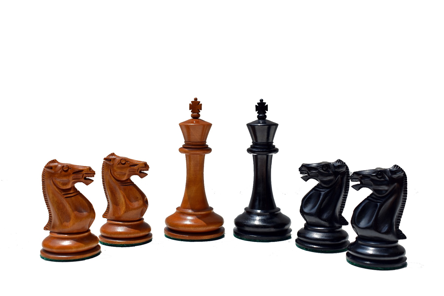 1853 Jaques Paulsen Series Reproduction Chess Set Antiqued Boxwood & Ebony 3.5" King with 2" Square Jaques Chess Board-3948
